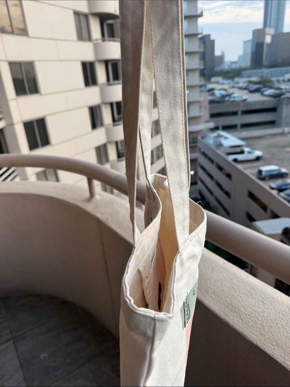 Canvas Book-Print Tote Bag in Cream - Picture 6 of 11